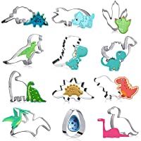FINEVERNEK Juego de Cortadores de Galletas de Dinosaurio Molde de Dinosaurio de Acero Inoxidable Diseño Dinosaurio para…